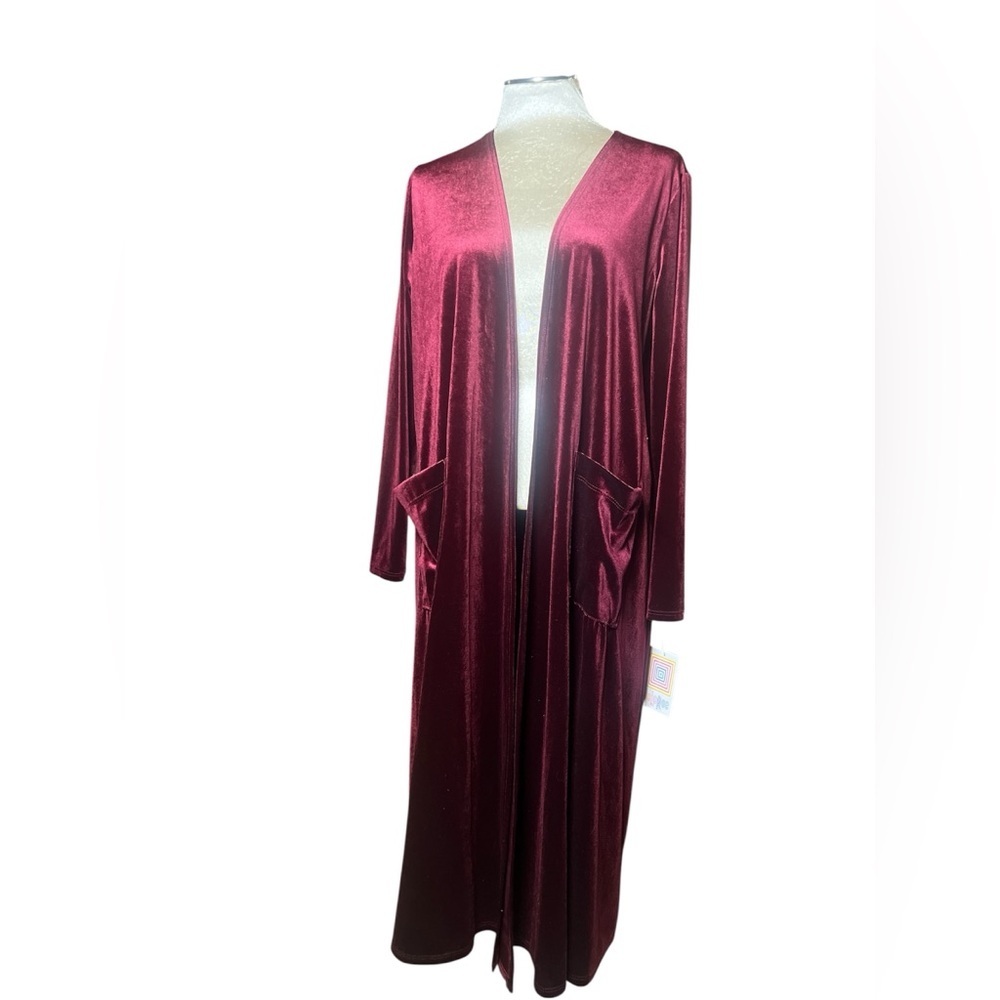 LuLaRoe dark red velvet duster M